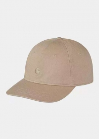 Бежевая кепка с фирменным логотипом бренда Carhartt 