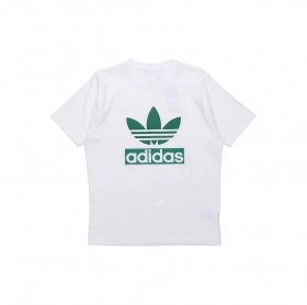 Хлопковая белая футболка Adidas слегка спущена плевая линия