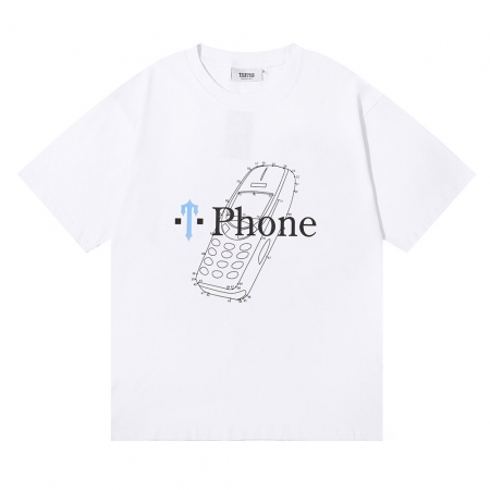 Белая Trapstar футболка из 100% хлопка с принтом "телефон" 