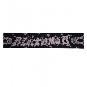 Повседневный унисекс чёрный с надписью широкий шарф из акрила