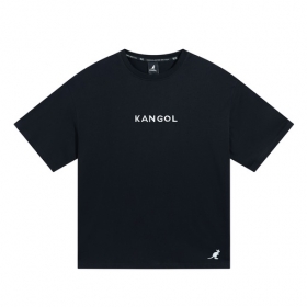 Классического кроя чёрная футболка с логотипом Kangol