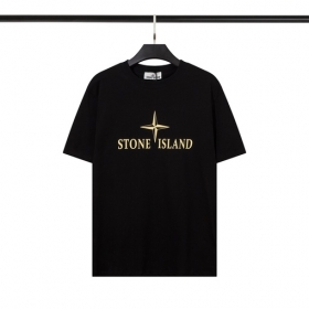 Удлинённая свободного покроя Stone Island чёрная футболка с лого