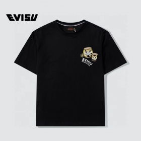 Классическая чёрная футболка Evisu с объёмным принтом