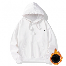 Белый утепленный худи Nike Swoosh c маленьким лого