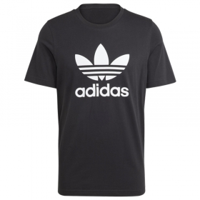 Базовая прямого кроя чёрная футболка с фирменным лого Adidas