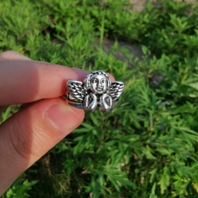 Повседневное серебряное кольцо "Angel" размер - 17.3 мм винтажное 