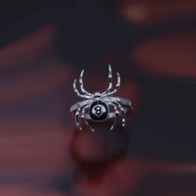 Оригинальное серебряное кольцо в виде - Spider - 18 мм
