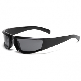 Чёрные унисекс спортивные солнцезащитные очки YK прямоугольные